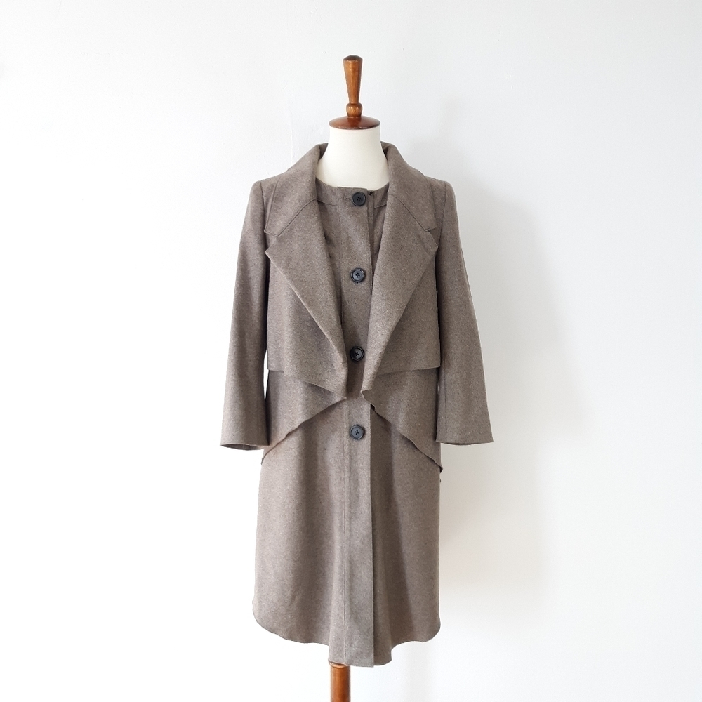 Proenza Schouler | Wool Cashmere Coat in Tan - Picture 2 of 9